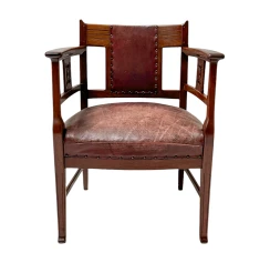 Jac. van den Bosch Arts & Crafts Club Chair for 't Binnenhuis Amsterdam, 1900s